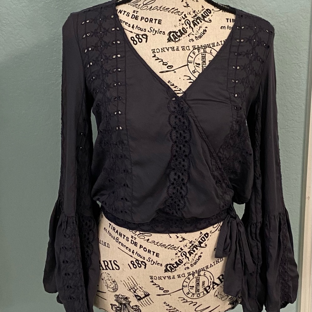 American Eagle Navy Boho Top XS